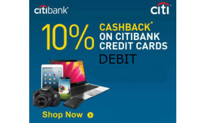 Get 10% Cashback On Citi Bank Debit/Credit Cards