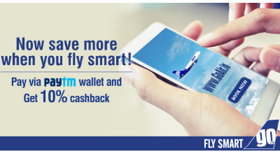 Get 10% cashback via Paytm Wallet on GoAir Flights