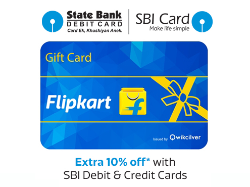 Get 10% Discount on Flipkart GV with SBI Cards - Only For Today