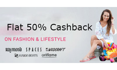Get Flat 50% Cashback On Fashion Lifestyle