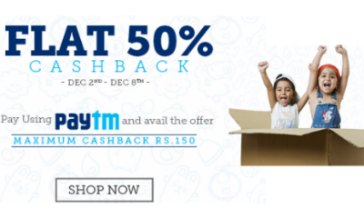 Get Flat 50% Cashback Via Paytm Wallet