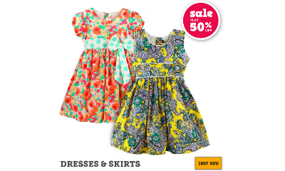 Get Flat 50% off on Baby Dresses & Skirts