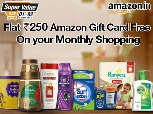 Rs. 250 Amazon Gift Card Free On Grocery Shopping + Rs. 25 GoPaisa Bonus