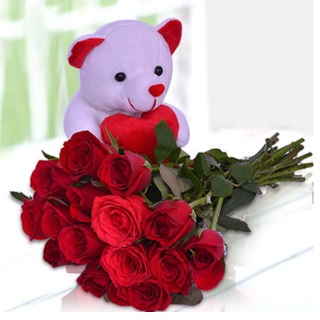 Adorable Flowers with Teddy at Rs.845
