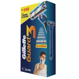 Special Price: GILLETTE Guard 3 Single Razor with 8 Blades  (Pack of 9)