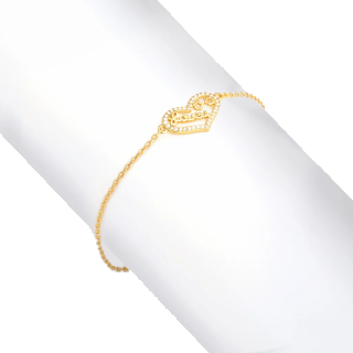 Golden One Love Heart Bracelet at Rs 1699 (Code: GDA-BR0291)