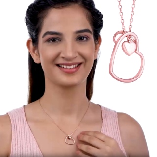 Buy Anushka Sharma Rose Gold Heart Necklace at Rs.1399 | MRP Rs.3999 (Use code 'OM-PD003')
