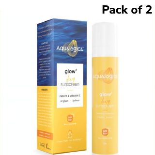 Pack of 2 Glow+ Dewy Sunscreen (SPF 50) 50g at Rs.379 (After using coupon 'GLOW' & 5% Prepaid off)