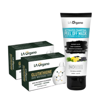 Flat 52% off on Glutathione Skin Whitening Soap (75G*2) with Activated Charcoal Peeloff Mask (100G)