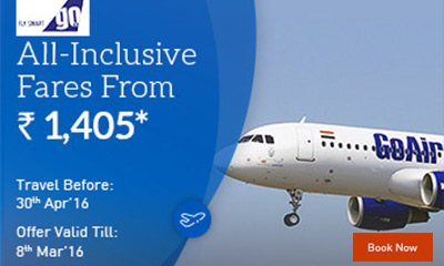 GoAir All-Inclusive Fares from Rs.1405