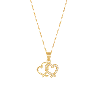 Golden Bonding Hearts Pendant With Link Chain at Rs 2199 (Coupon: GDA-PD0567)