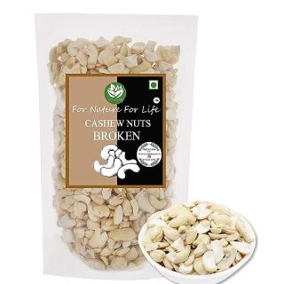 Go Vegan Cashews Nuts Broken 4 Pieces - 1kg | Kaju Tukadi