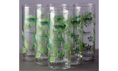Green Apple Gladiolus Long Glass - Set of 6 Pcs