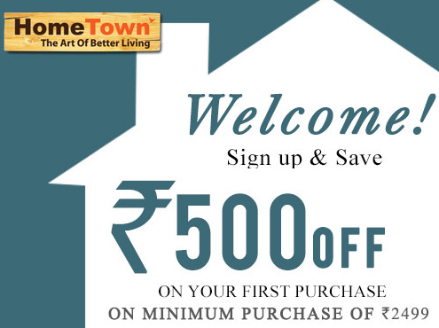HomeTown: Flat Rs.500 Off on First Order + GoPaisa Cashback
