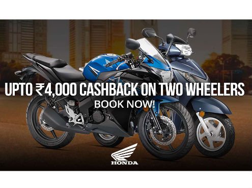 Honda Bikes and Scooters Upto Rs.4000 Cashback