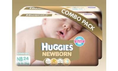 Huggies New Born Combo Pack (2 Packs, 24 Count per Pack)