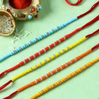 IGP Rakhis with Multicolour Beads (Set of 5) at Flat 25% Off + Extra 10% Off Coupon