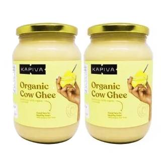 Pack of 2 Cow Ghee (500 ml each) at Rs. 734 (After coupon 'KAP10' + 5% Prepaid off & GP Cashback)- Kapiva New Users