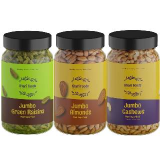 (Pack of 3) Almonds, Raisins, Cashews 250g at Rs 719