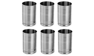 King Traders Tumbler Water Glass KT-SITG-S6-01 (225 ml, Steel, Pack of 6)