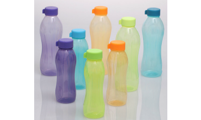 Kitchen Cook's Multicolored Plastic 1000 & 500 ML Water Bottles - Set of 8