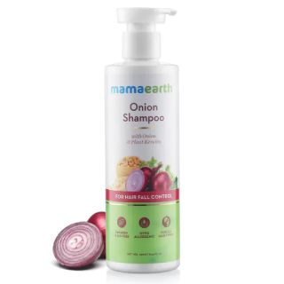 Buy Mamaearth Onion Shampoo at Rs.349 + Extra 5% Off Via Online Payment + GP Cashback