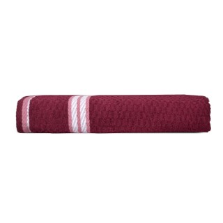 Maroon 100% Cotton Patterned 400 GSM Bath Towel at Rs.179 + Free Shipping