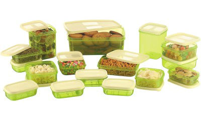 MasterCook Polypropylene Food Storage (Pack of 17, Green)