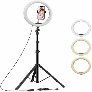 Meraki Wonder 12' inch LED Ring Light with 7 Ft Tripod Stand Combo and Phone Holder