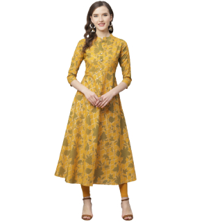 Get 77% off on mokshi Women Floral Print A-Line Kurta