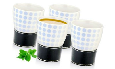 Mosaic Tea Cup Ceramic Mug (150 ml, Pack of 4)