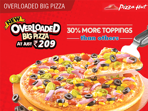 New Users - OverLoaded Big Pizza At Just Rs.209