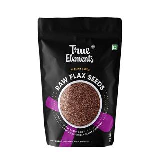 True Elements Flax Seeds 500g - Raw Flax Seeds for Weight Loss | Diet Food | Flax Seeds for Eating