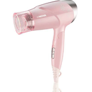 Nova Premium Silky Shine Hot And Cold Foldable NHP Hair Dryer (1400 W, Pink)