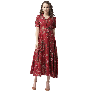 Bollyclues Women's Floral Maxi Dress at Rs.499