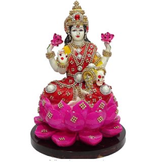 A2Z Polyresin and Marble Lakshmi Ji Lotus With Ornaments Figurine atRs.2599