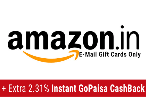 Order E-Mail Gift Card & Get Instant CashBack into GoPaisa A/C