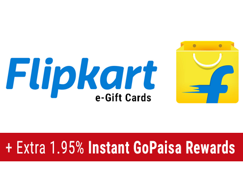 Order Flipkart Gift Card & Get Instant Rewards into GoPaisa A/C
