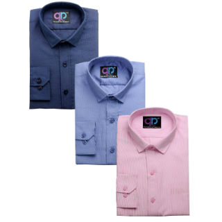 Pack of 3 Koolpals Pack Of 3 Polyester Cotton Shirts