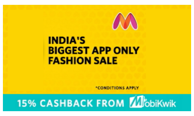 Pay with MobiKwik Wallet and get 15% Cashback