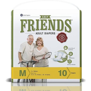 Flat 35% OFF On Friends Easy Adult Diapers Medium Pack Of 10 (taped Diaper)