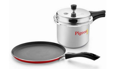 Pigeon Cooker + Non-Stick Tawa Combo Aluminium 3L