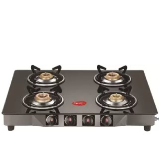 Flat 57% OFF on Pigeon Brunet Stainless Steel, Glass Manual Gas Stove  (4 Burners)