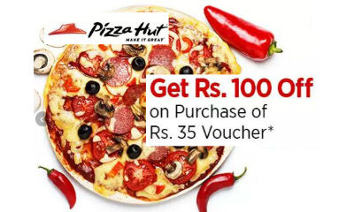 Pizza Hut : Rs 100 Voucher for Rs 35 (Valid Across India)