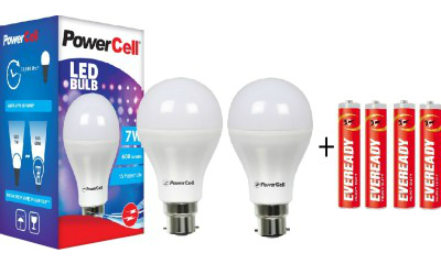 PowerCell 7 W LED 6500K Cool Day Light Combo Promo Bulb (White, Pack of 2)