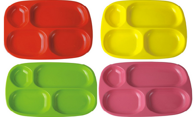 Recon Multicolor Pav Bhaji Snack Plate - Set of Six