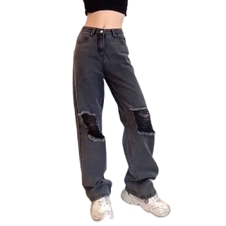 Flat 20%  off on Ripped Wide Leg Jeans