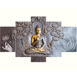 Upto 30% off on Shri Nath Creations Set of 5 Buddha Self Adeshive UV Coated 3D Paintings