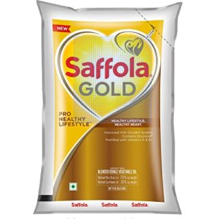 Saffola Gold, Pro Healthy Lifestyle Edible Oil Pouch 1 L at Rs.129