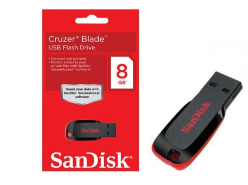 Sandisk Cruzer Blade USB Pendrive 8 GB + Free Shipping